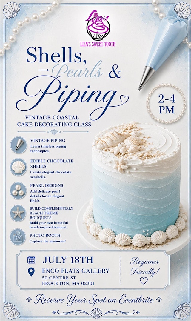 Shells, Pearls & Piping “Cake Decorating Class” primary image