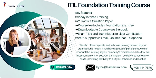 Image principale de Upcoming ITIL 5 Foundation Course in Stockton, CA – Limited Slots