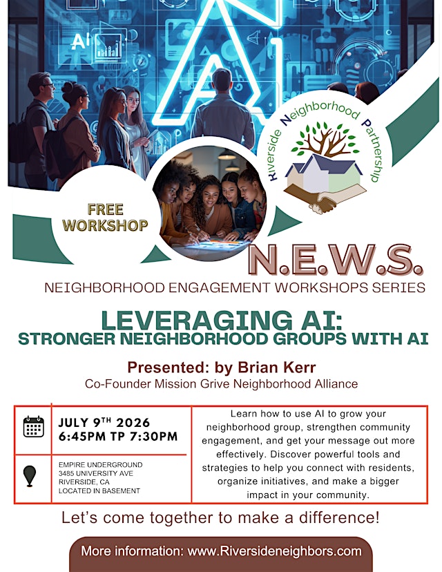 Image principale de Leveraging AI: Stronger Neighborhood Groups with AI