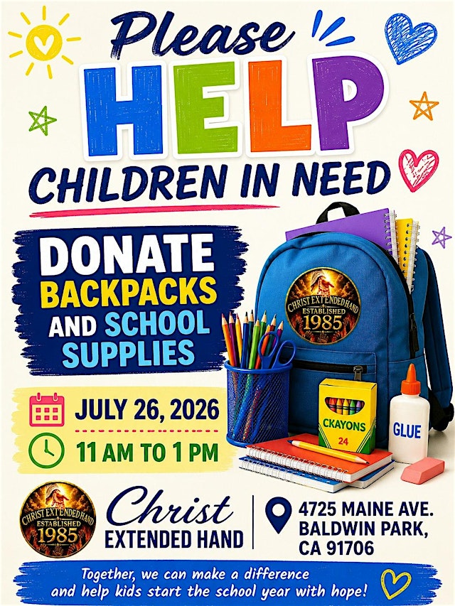 Image principale de Donations Backpacks/supplies