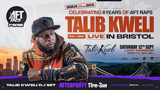 Imagem principal de Talib Kweli Live in Bristol! Plus after party with Talib Kweli DJ Set..