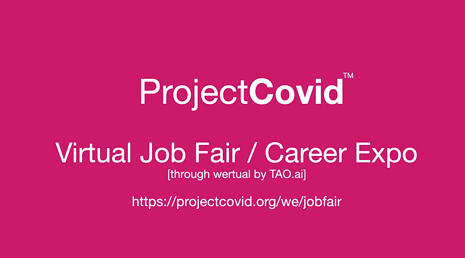ProjectCovid Virtual Job Fair  Career Expo Event Boston