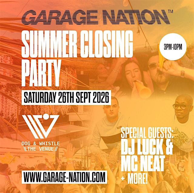 Imagem principal de GARAGE NATION – SUMMER CLOSING PARTY