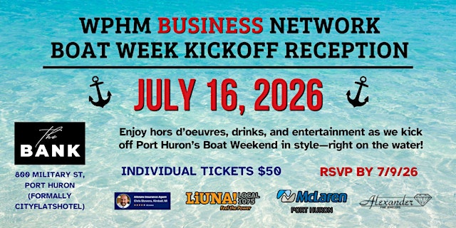Image principale de WPHM Business Network Mackinac Family Night Party