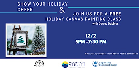 FREE Virtual Holiday Canvas Painting Class with Dewey Dabbles in Art primary image