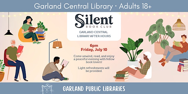 Image principale de Silent Book Club – Garland Central Library After Hours