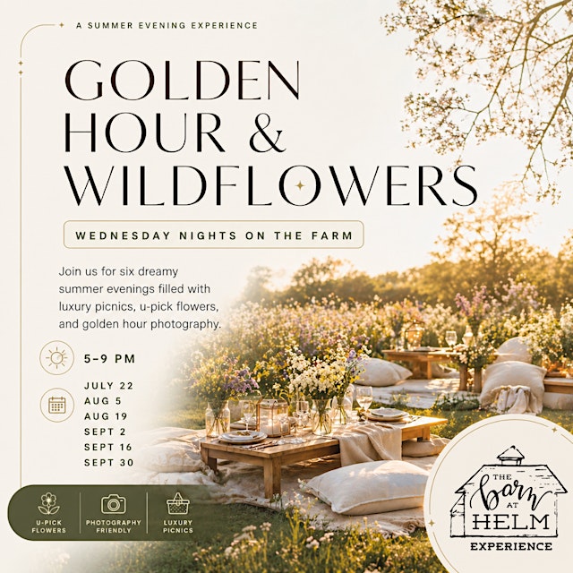 Golden Hour & Wildflowers at The Barn at Helm primary image