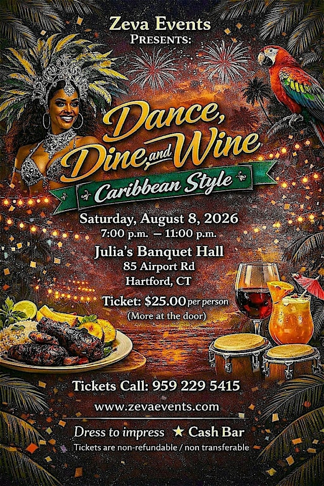 Image principale de Dance, Dine & Wine Caribbean Style