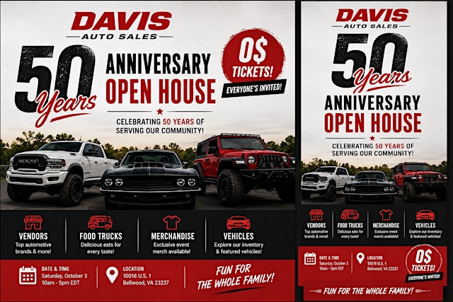 Image principale de Davis Auto Sales 50th Anniversary Open House