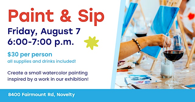 Image principale de Fairmount Art Exhibition Paint and Sip