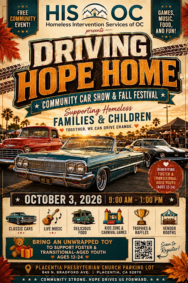 Image principale de Driving Hope Home - Community Car Show & Fall Festival