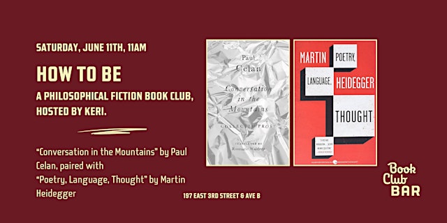 Image principale de How to Be Book Club - "Conversation in the Mountains" by Paul Celan
