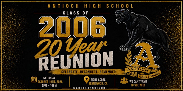 Image principale de Antioch High School Class of 2006 – 20-Year Reunion