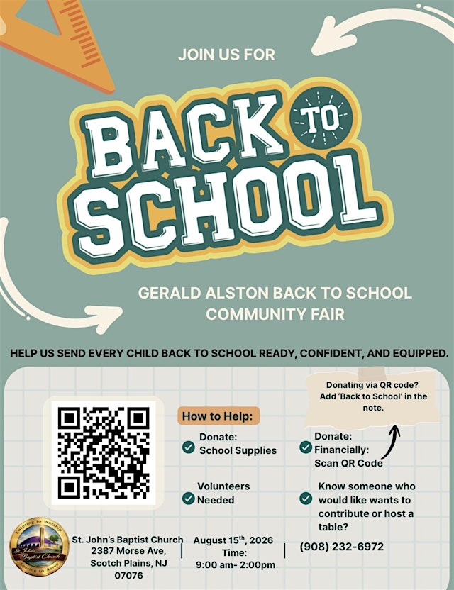 GERALD ALSTON BACK TO SCHOOL COMMUNITY FAIR primary image