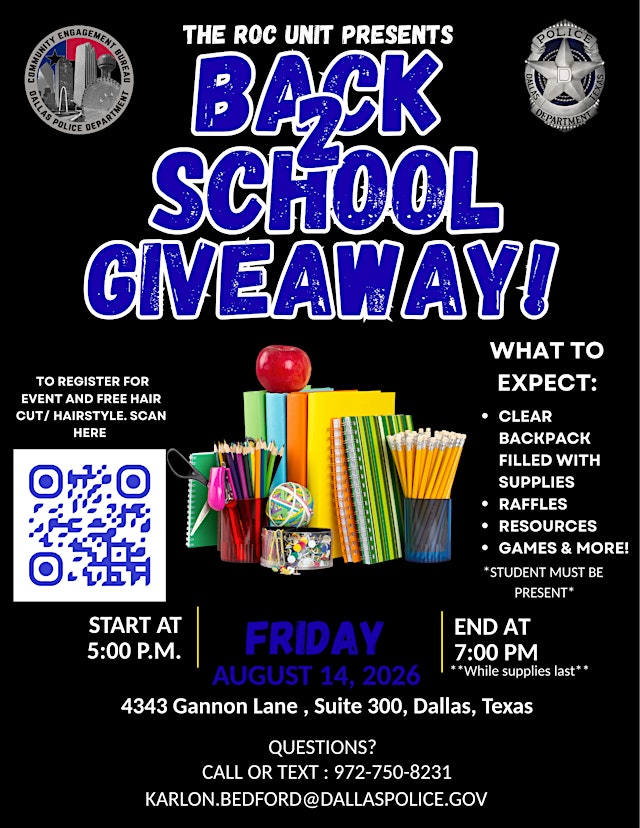 Image principale de ROC BACK TO SCHOOL GIVEAWAY