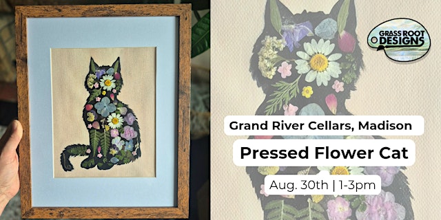 Image principale de Framed Pressed Flower Cat | Grand River Cellars