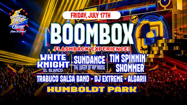 Imagem principal de BOOM BOX Friday Night Flashback Experience At Colombian Fest Chicago