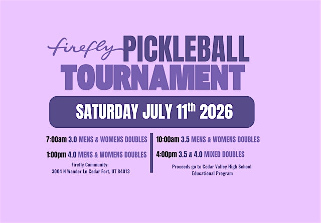 Image principale de FireFly Pickleball Tournament | FUNDRAISER