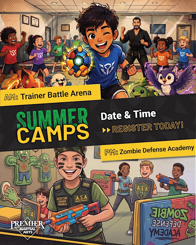 Image principale de Summer Camp — Trainer Battle Arena & Zombie Defense Academy July 20-24