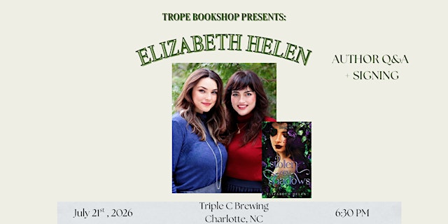 Image principale de Trope Bookshop presents STOLEN BY SHADOWS by Elizabeth Helen