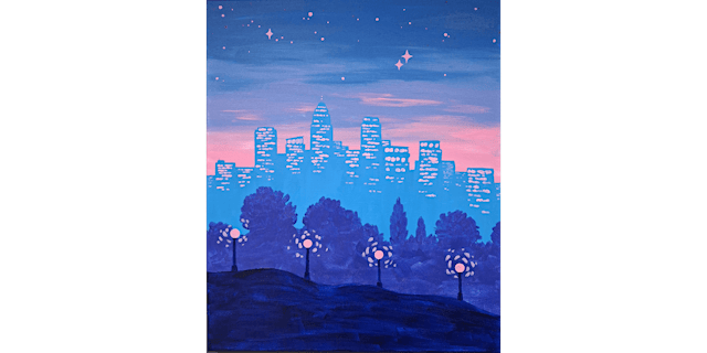 Primaire afbeelding van Starlit Metropolis - Paint and Sip in Houston | Classpop!™