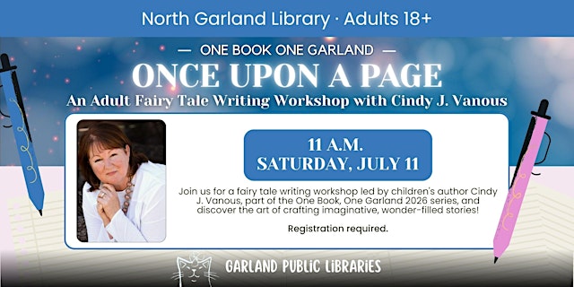 Imagen principal de Once Upon a Page: An Adult Fairy Tale Writing Workshop with Cindy J. Vanous