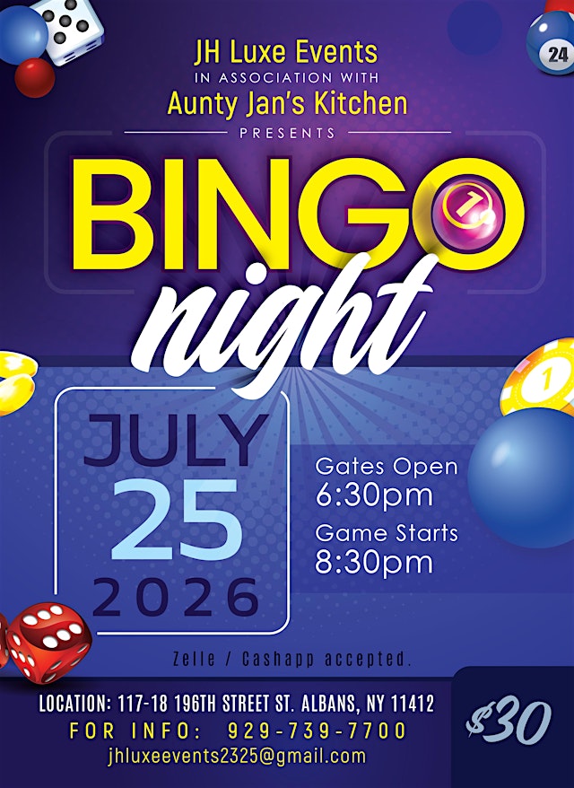 Imagen principal de JH Luxe Events Bingo Night!!