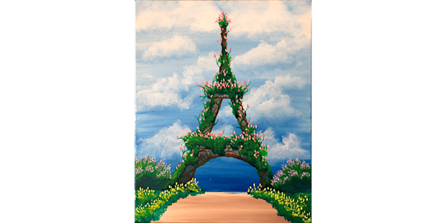 Primaire afbeelding van Eiffel Flowers - Paint and Sip in Houston | Classpop!™
