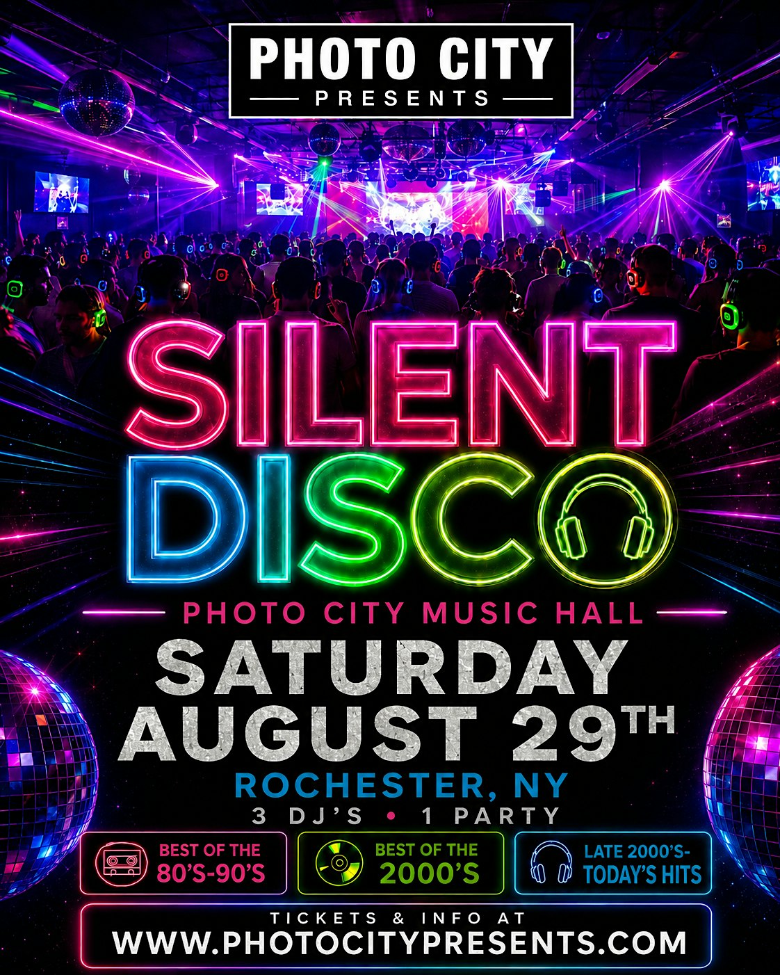 Silent Disco - Music Through The Decades - Rochester, NY