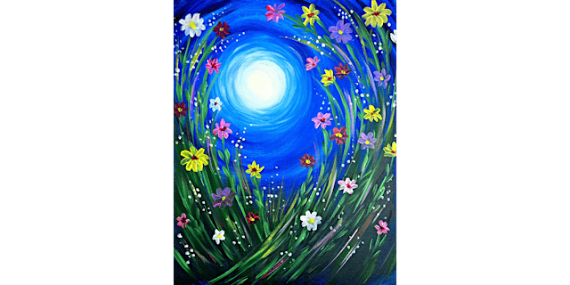 Primaire afbeelding van Enchanted Moon Meadow - Paint and Sip in Houston | Classpop!™