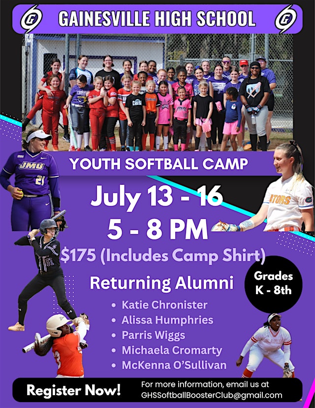 Image principale de Gainesville High School Youth Softball Camp 2026