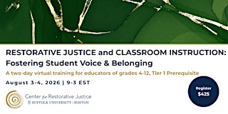 Image principale de RJ and Classroom Instruction: Fostering Student Voice and Belonging