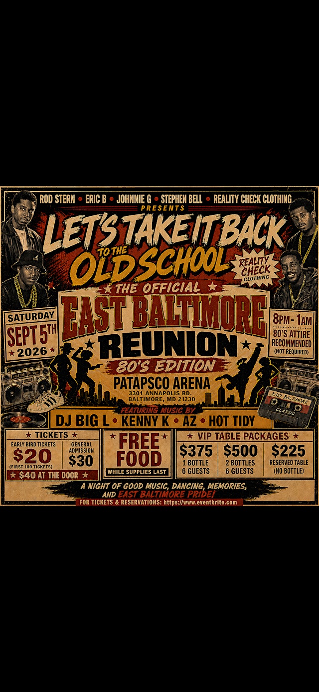 Imagen principal de East Baltimore Reunion 80s Edition