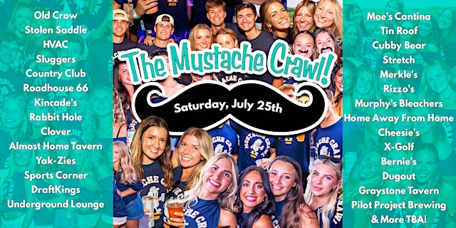 Image principale de The Mustache Crawl: Chicago's BIGGEST Bar Crawl!