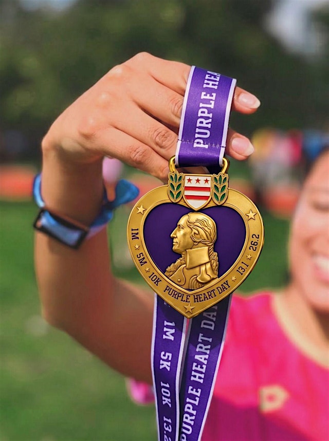 Image principale de Purple Heart Day Virtual Race 2026 | 1M 5K 10K 13.1 26.2
