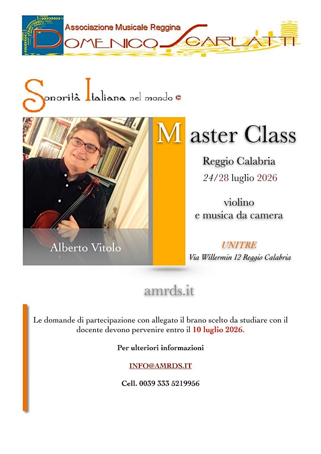 Immagine principale di Masterclass di Violino e Musica da Camera