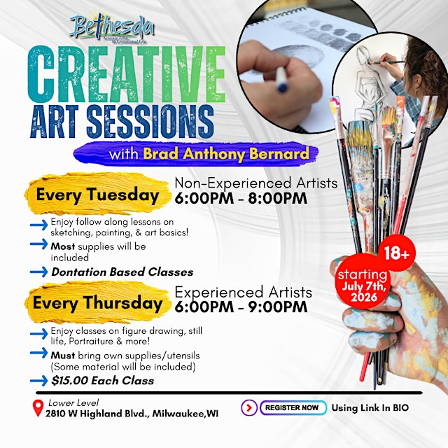 Image principale de Creative Art Sessions w/ Brad Anthony Bernard at BCOTA