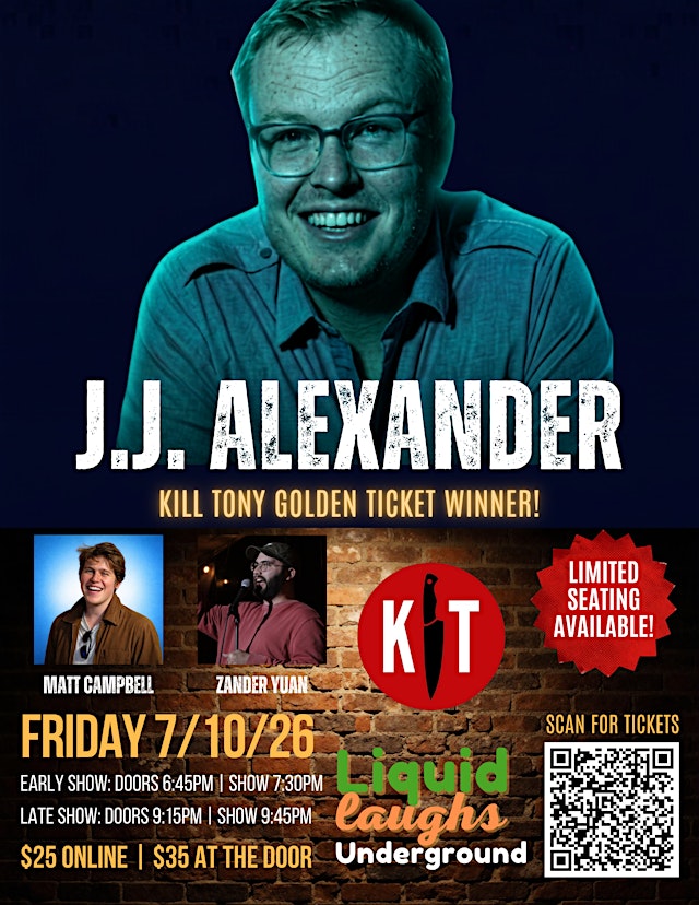 Immagine principale di JJ Alexander Live at Liquid Laughs Underground!