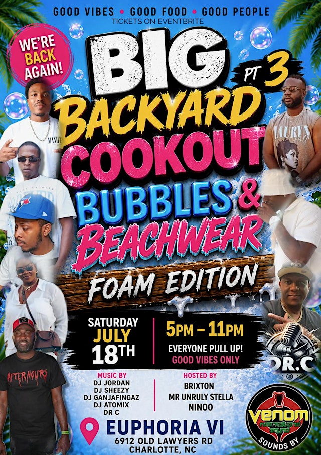 Image principale de THE BIG BACKYARD COOKOUT Pt 3 BUBBLES & BEACHWEAR:THE FOAM EDITION