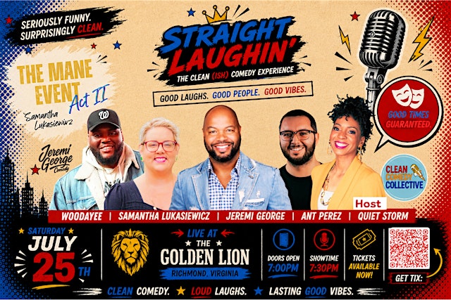 Imagem principal do evento Straight Laughin' Show with Jeremi George Comedy-The Mane Event Act II