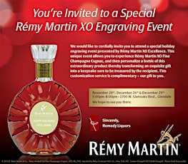 Remy Martin XO Engraving and Tasting Event primary image