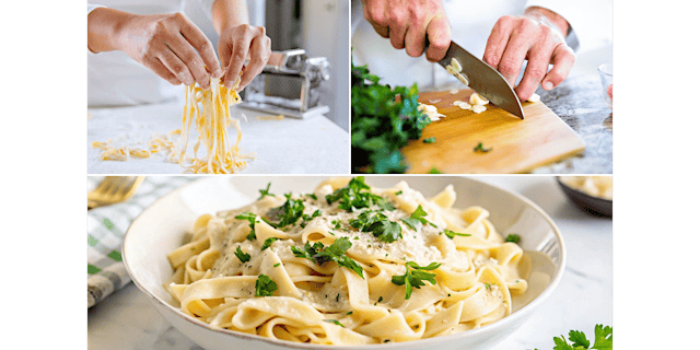 Image principale de Craft Authentic Pasta Alfredo at a Global Eatery - Pasta Making Cooking Class in Minneapolis | Classpop!™
