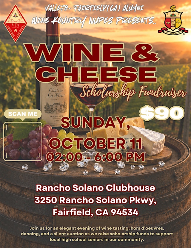 Image principale de Kappa Alpha Psi Vallejo-Fairfield Alumni Wine & Cheese Event