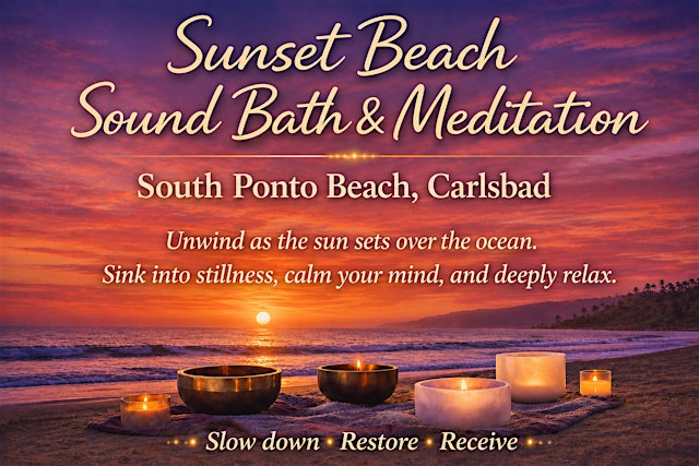 Image principale de Sunset Beach Sound Bath & Meditation - South Ponto Beach
