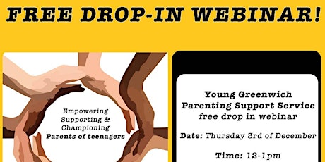Young Greenwich Parenting Support Service drop in webinar