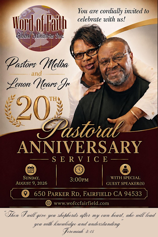 Pastors Melba & Lenon Nears Jr's 20th Pastoral Anniversary Service primary image
