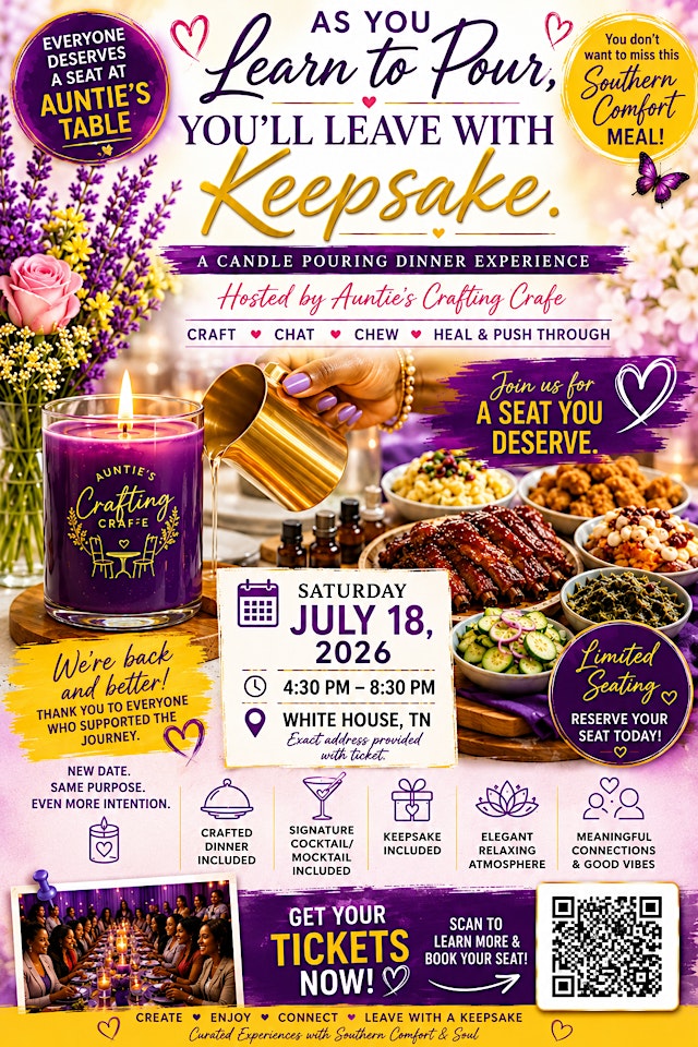 Image principale de Auntie's Candle Pouring Dinner Experience