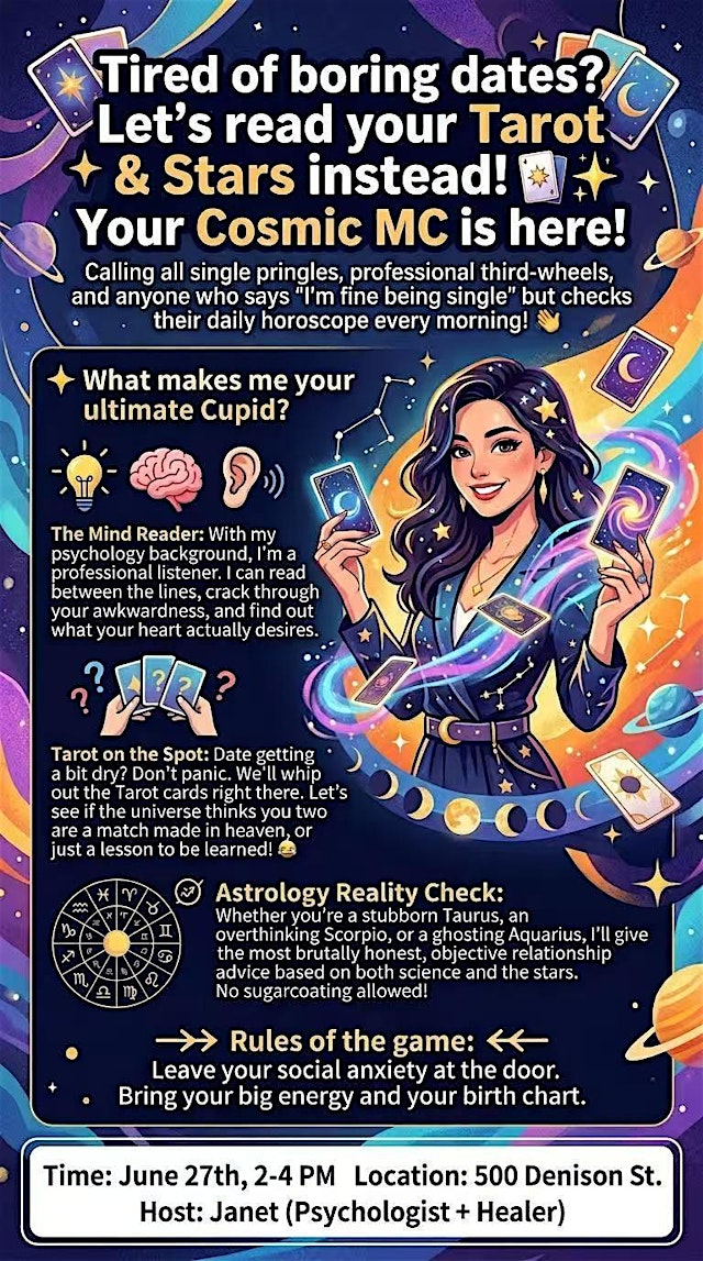 Image principale de Chinese Markham Speed Dating + Game! Tarot & Stars instead! ✨