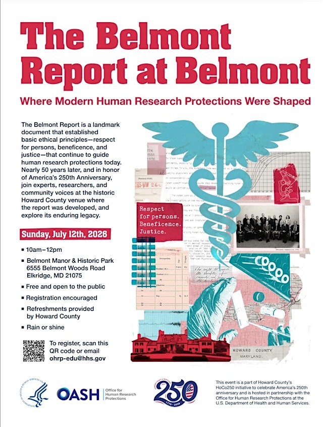 Imagem principal do evento The Belmont Report: Where Modern Human Research Protections Were Shaped