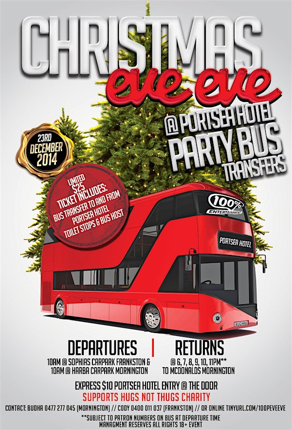 Christmas Eve Eve Party Bus Transfers To & From Portsea Hotel